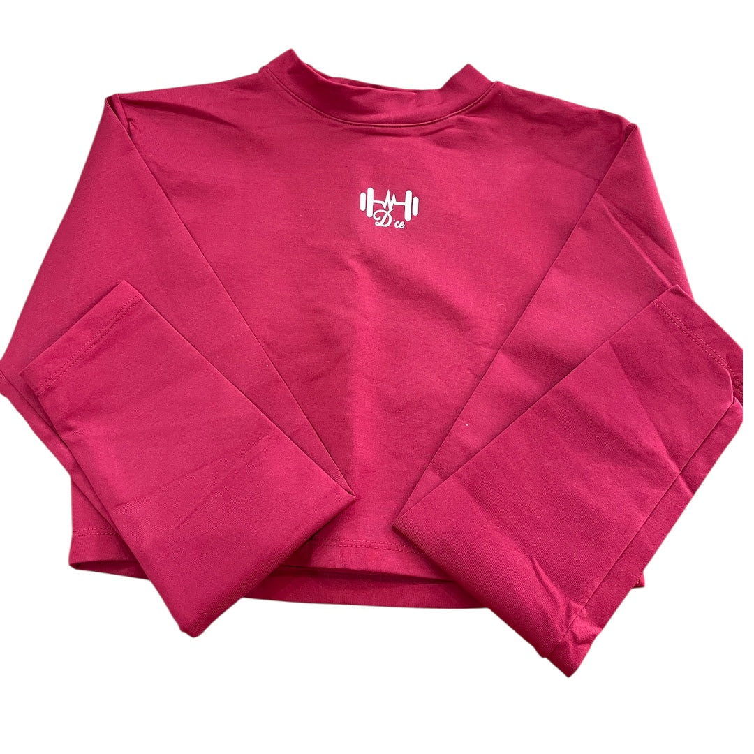 Crop top manga larga